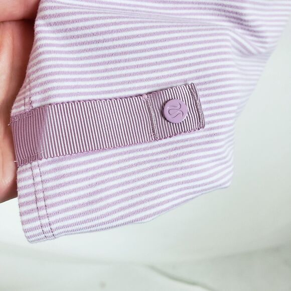 Lululemon Vinyasa Scarf Snap Button Convertible Wrap Mauve Pink Striped - Picture 10 of 12